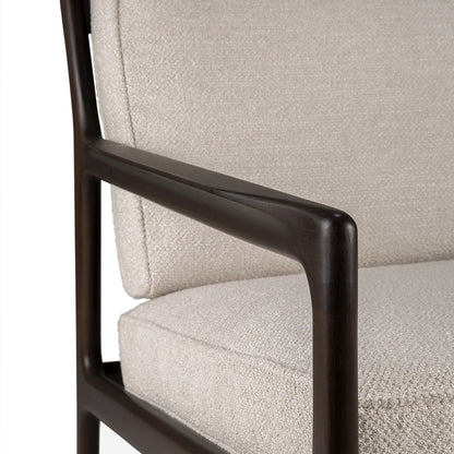 Fauteuil en tissu Jack (acajou, marron foncé, ivoire)
