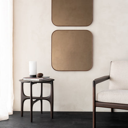 Fauteuil en tissu Jack (acajou, marron foncé, ivoire)