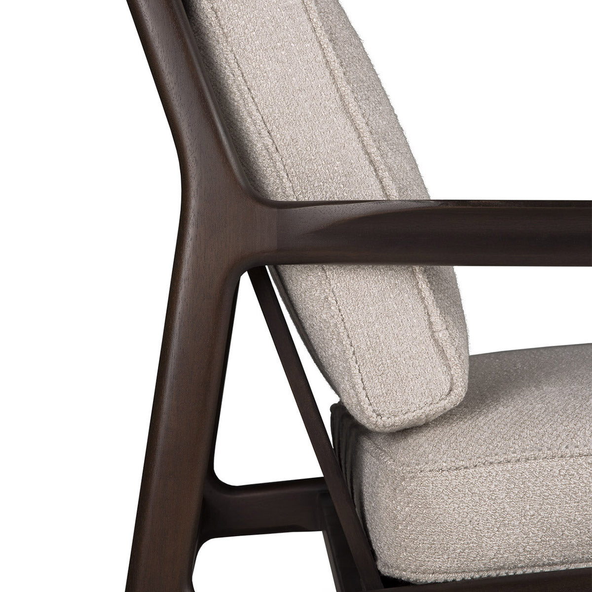 Fauteuil en tissu Jack (acajou, marron foncé, ivoire)