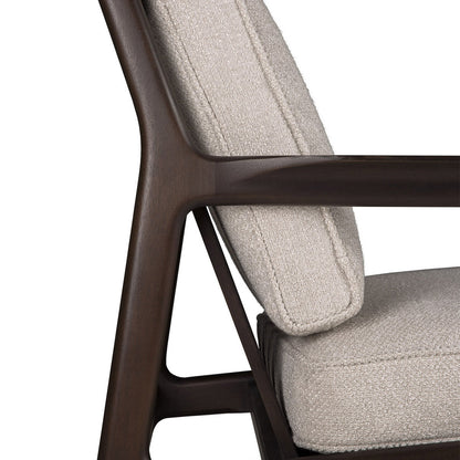 Fauteuil en tissu Jack (acajou, marron foncé, ivoire)
