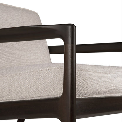 Fauteuil en tissu Jack (acajou, marron foncé, ivoire)