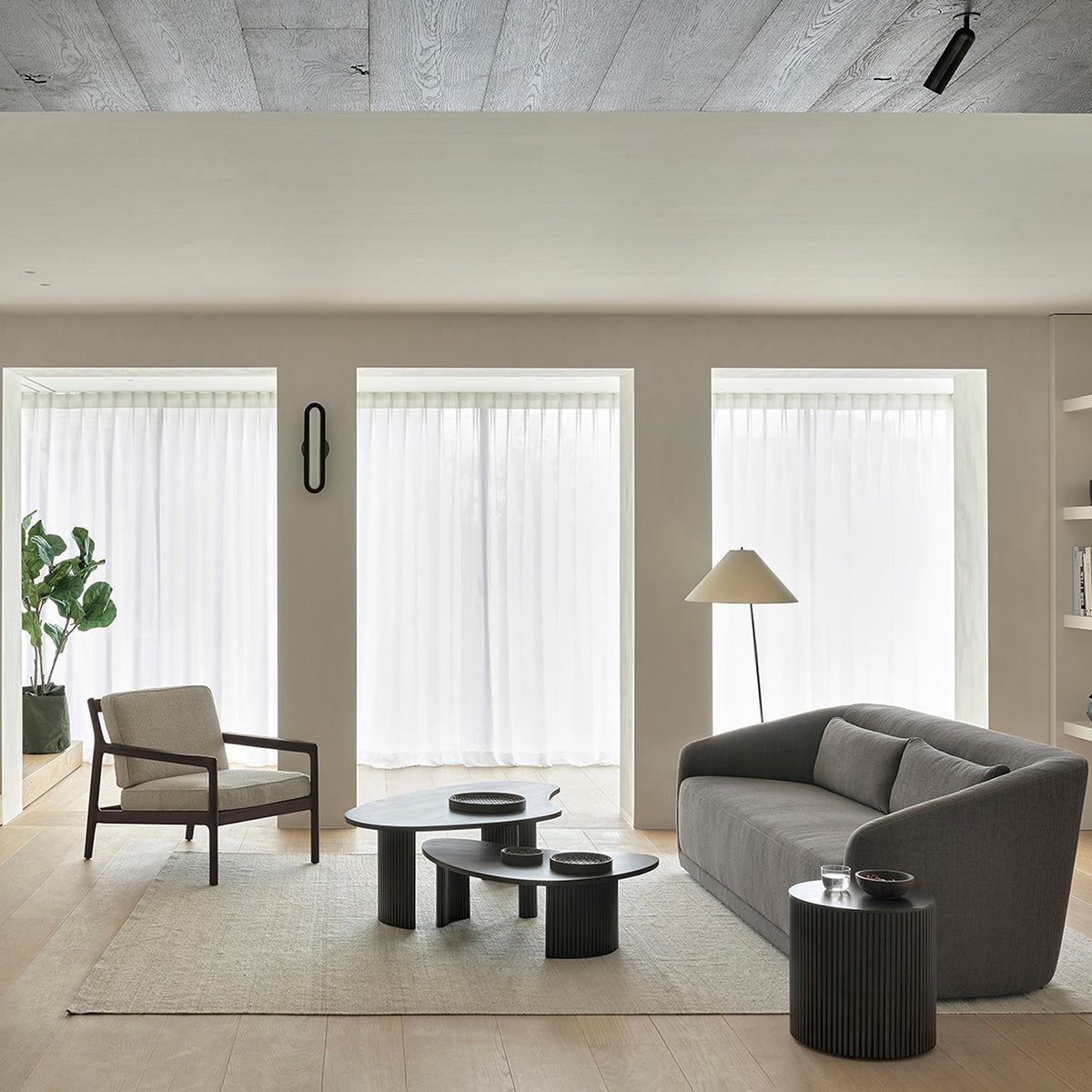 Fauteuil en tissu Jack (acajou, marron foncé, ivoire)