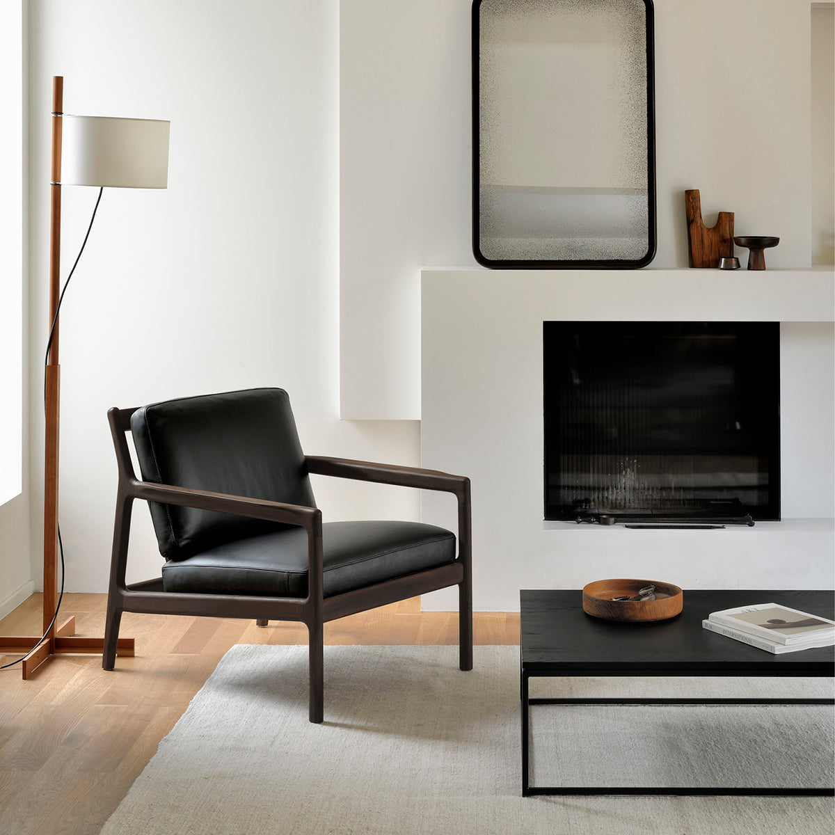 Fauteuil en cuir Jack (acajou, marron foncé, noir)