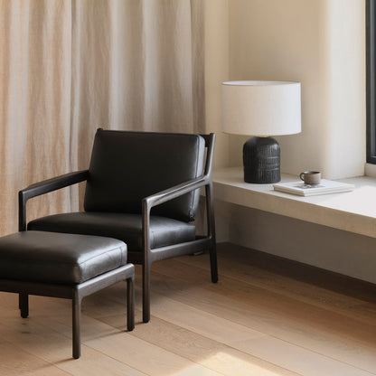 Fauteuil en cuir Jack (acajou, marron foncé, noir)