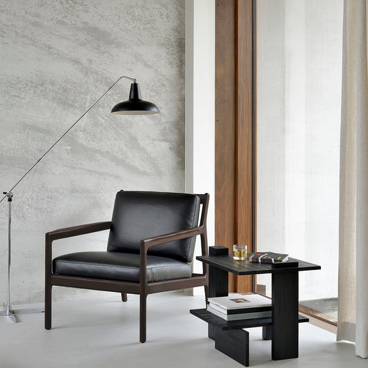 Fauteuil en cuir Jack (acajou, marron foncé, noir)