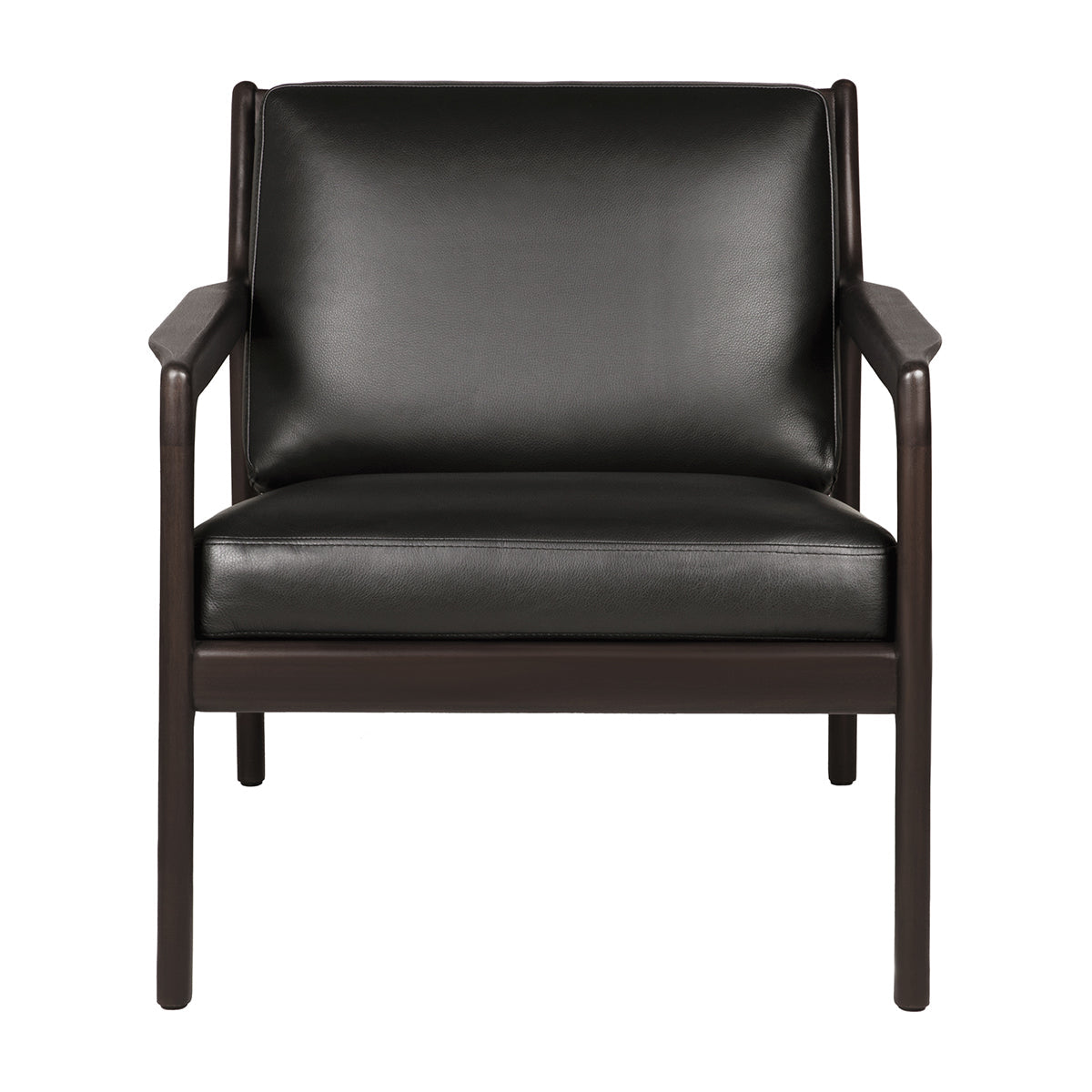 Fauteuil en cuir Jack (acajou, marron foncé, noir)