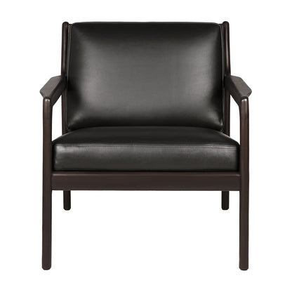 Fauteuil en cuir Jack (acajou, marron foncé, noir)