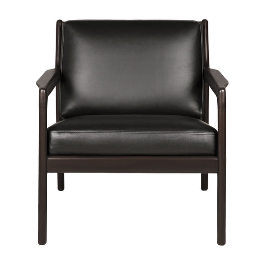 Fauteuil en cuir Jack (acajou, marron foncé, noir)