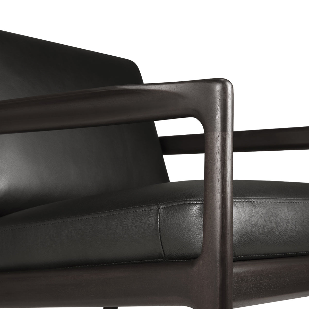 Fauteuil en cuir Jack (acajou, marron foncé, noir)