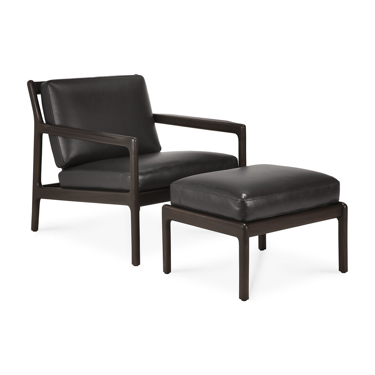Fauteuil en cuir Jack (acajou, marron foncé, noir)