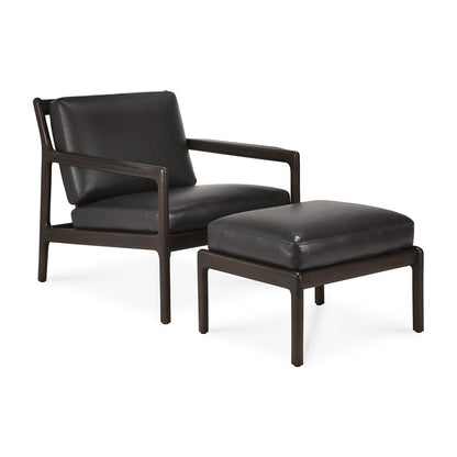 Fauteuil en cuir Jack (acajou, marron foncé, noir)