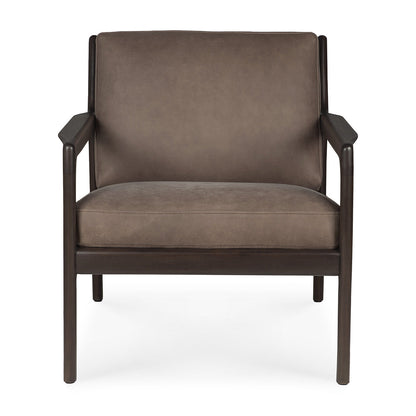 Fauteuil en cuir Jack (acajou marron foncé, nubuck terra)
