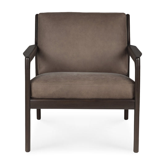 Fauteuil en cuir Jack (acajou marron foncé, nubuck terra)