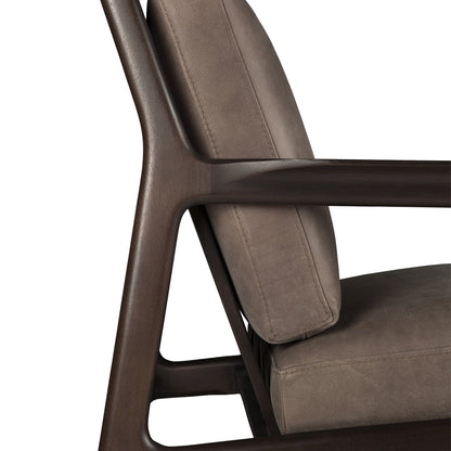 Fauteuil en cuir Jack (acajou marron foncé, nubuck terra)