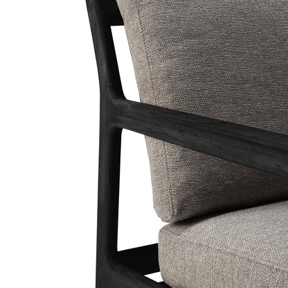 Chaise longue d'extérieur en tissu Jack (teck noir, moka, 76 cm)