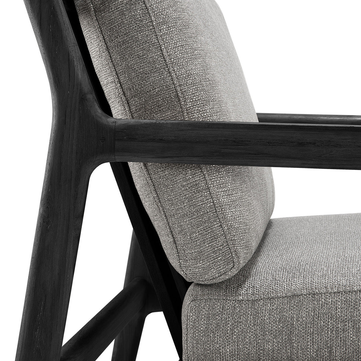 Chaise longue d'extérieur en tissu Jack (teck noir, moka, 76 cm)