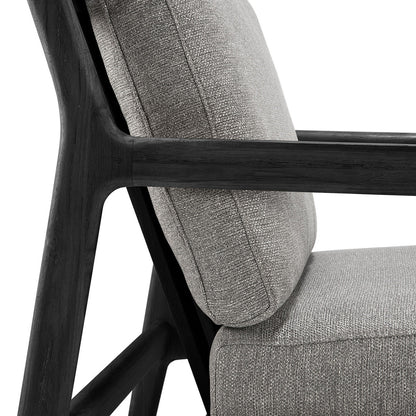 Chaise longue d'extérieur en tissu Jack (teck noir, moka, 76 cm)