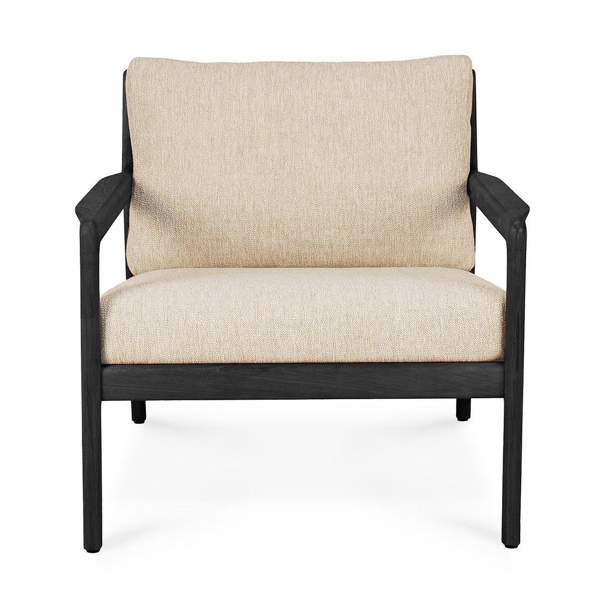 Chaise longue d'extérieur en tissu Jack (teck noir, naturel, 76 cm)