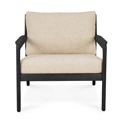 Chaise longue d'extérieur en tissu Jack (teck noir, naturel, 76 cm)