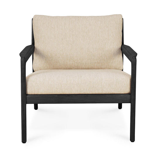 Chaise longue d'extérieur en tissu Jack (teck noir, naturel, 76 cm)
