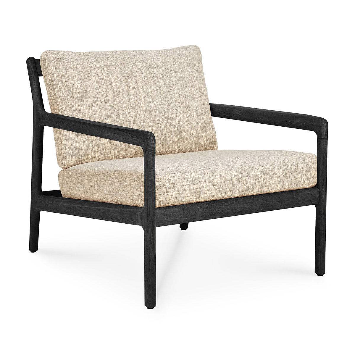Chaise longue d'extérieur en tissu Jack (teck noir, naturel, 76 cm)
