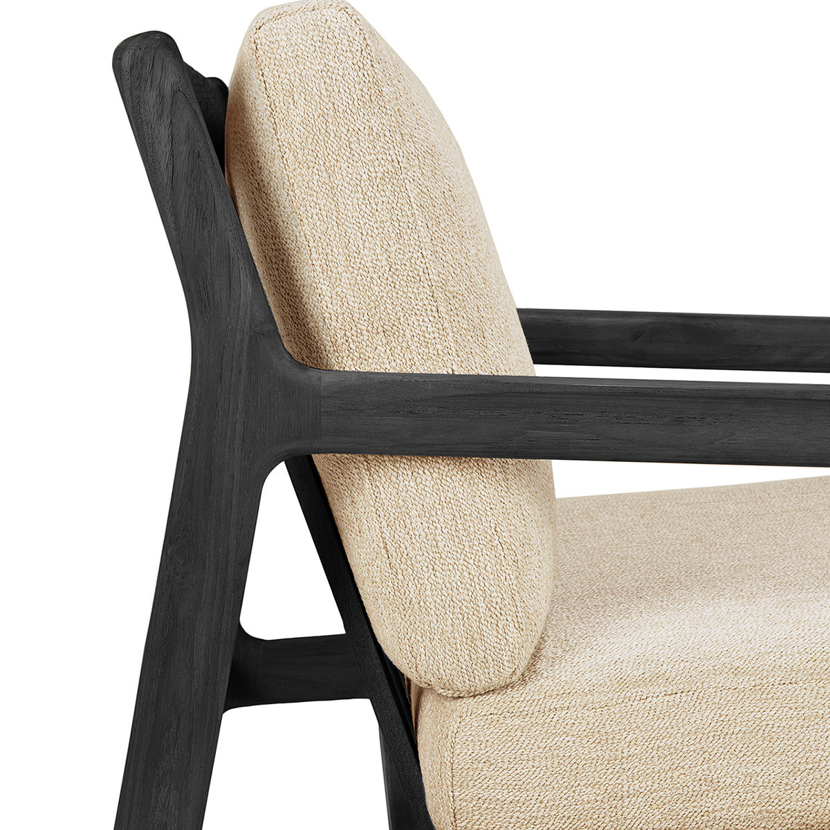 Chaise longue d'extérieur en tissu Jack (teck noir, naturel, 76 cm)