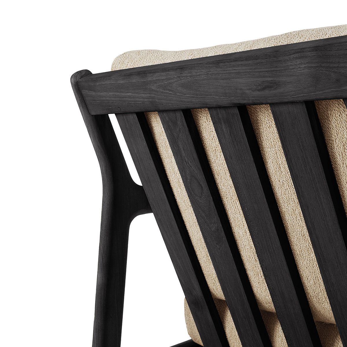 Chaise longue d'extérieur en tissu Jack (teck noir, naturel, 76 cm)