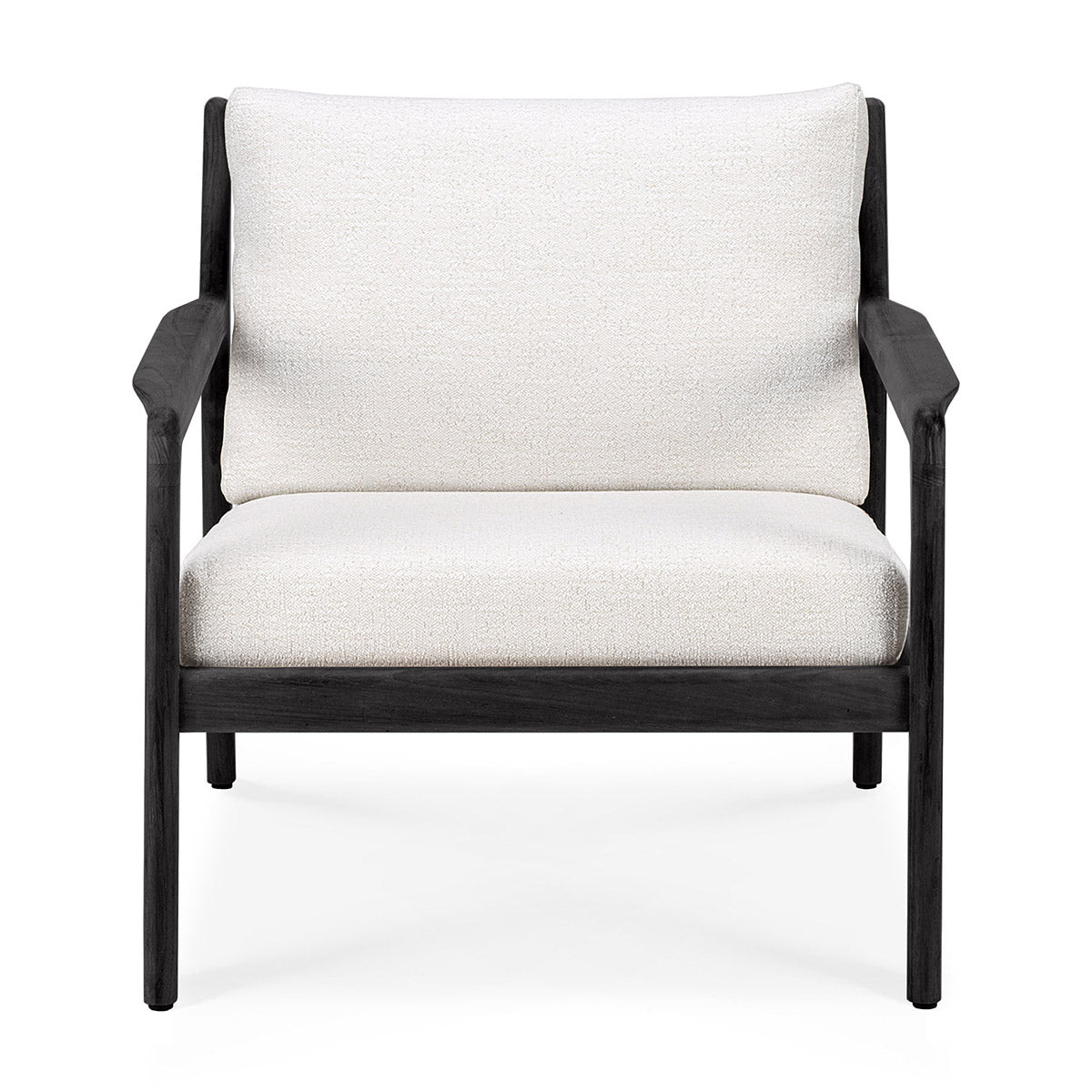 Chaise longue d'extérieur en tissu Jack (noir teck, blanc cassé)