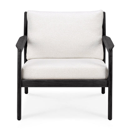 Chaise longue d'extérieur en tissu Jack (noir teck, blanc cassé)