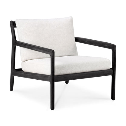 Chaise longue d'extérieur en tissu Jack (noir teck, blanc cassé)