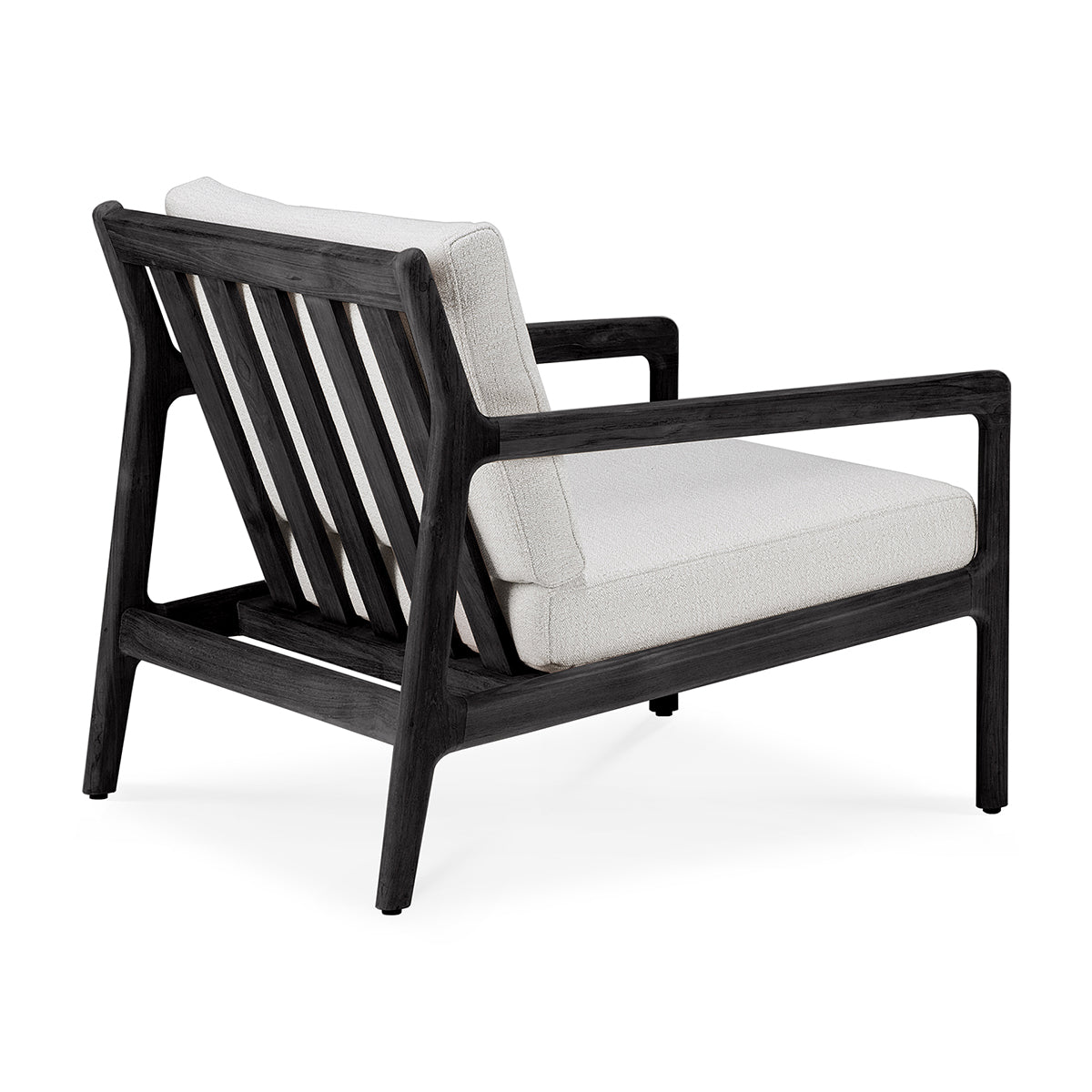 Chaise longue d'extérieur en tissu Jack (noir teck, blanc cassé)