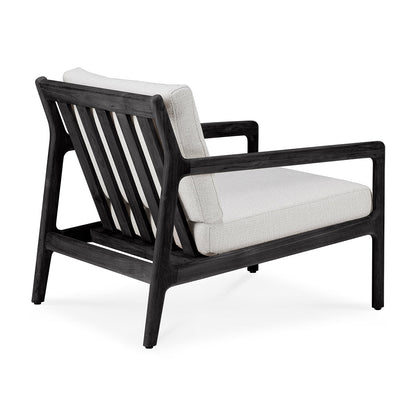 Chaise longue d'extérieur en tissu Jack (noir teck, blanc cassé)