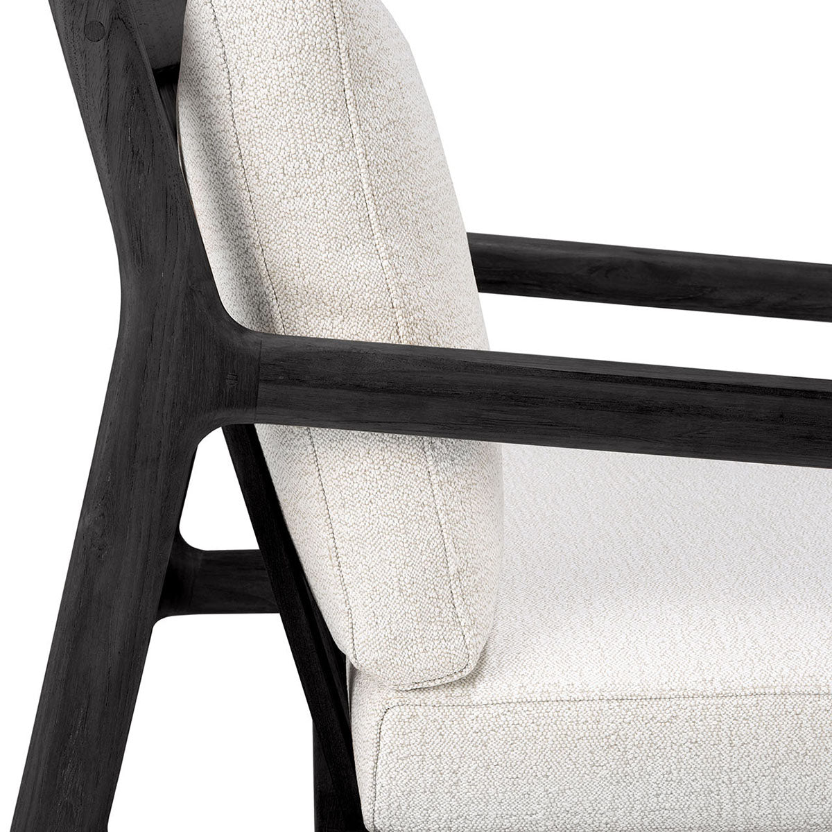 Chaise longue d'extérieur en tissu Jack (noir teck, blanc cassé)