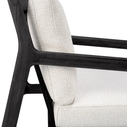 Chaise longue d'extérieur en tissu Jack (noir teck, blanc cassé)