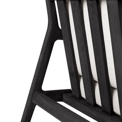 Chaise longue d'extérieur en tissu Jack (noir teck, blanc cassé)