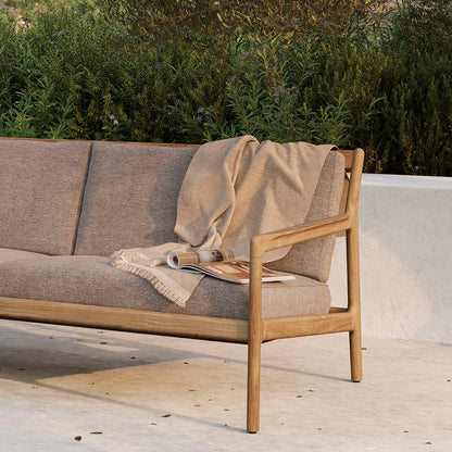 Chaise longue d'extérieur en tissu Jack (teck, moka)