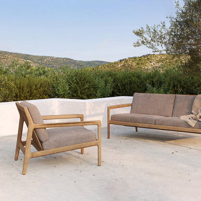 Chaise longue d'extérieur en tissu Jack (teck, moka)