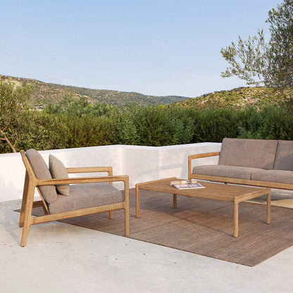 Chaise longue d'extérieur en tissu Jack (teck, moka)