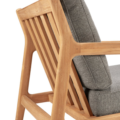 Chaise longue d'extérieur en tissu Jack (teck, moka)