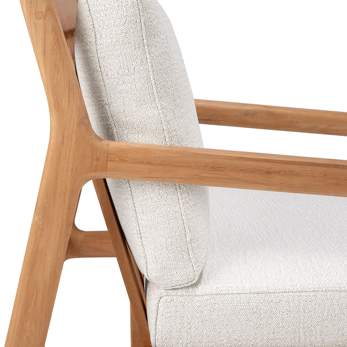 Chaise longue d'extérieur en tissu Jack (teck, blanc cassé)