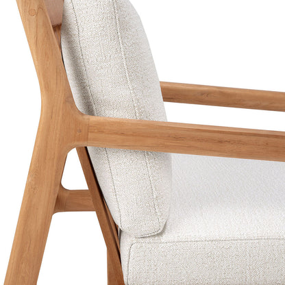 Chaise longue d'extérieur en tissu Jack (teck, blanc cassé)