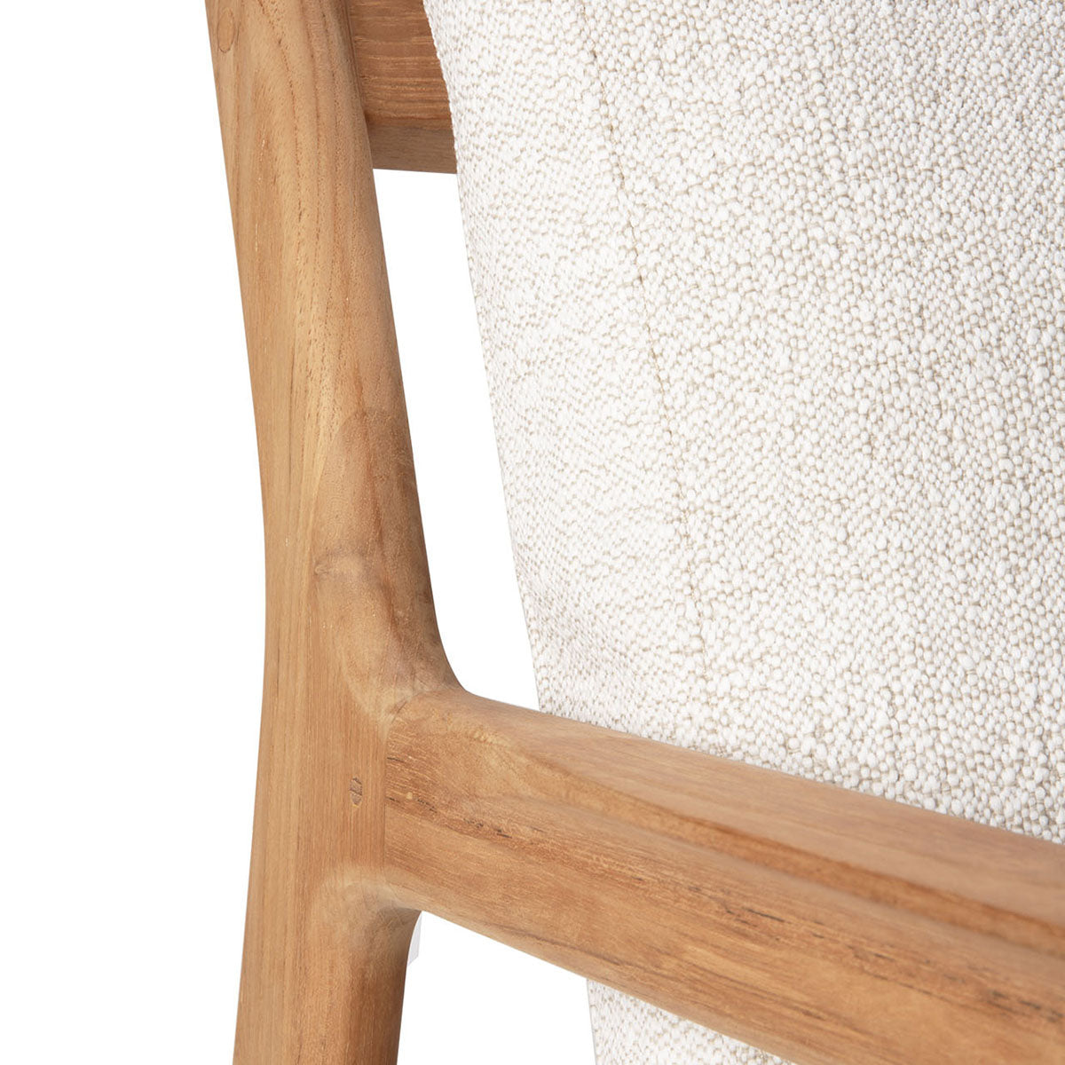 Chaise longue d'extérieur en tissu Jack (teck, blanc cassé)