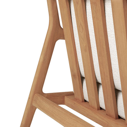 Chaise longue d'extérieur en tissu Jack (teck, blanc cassé)