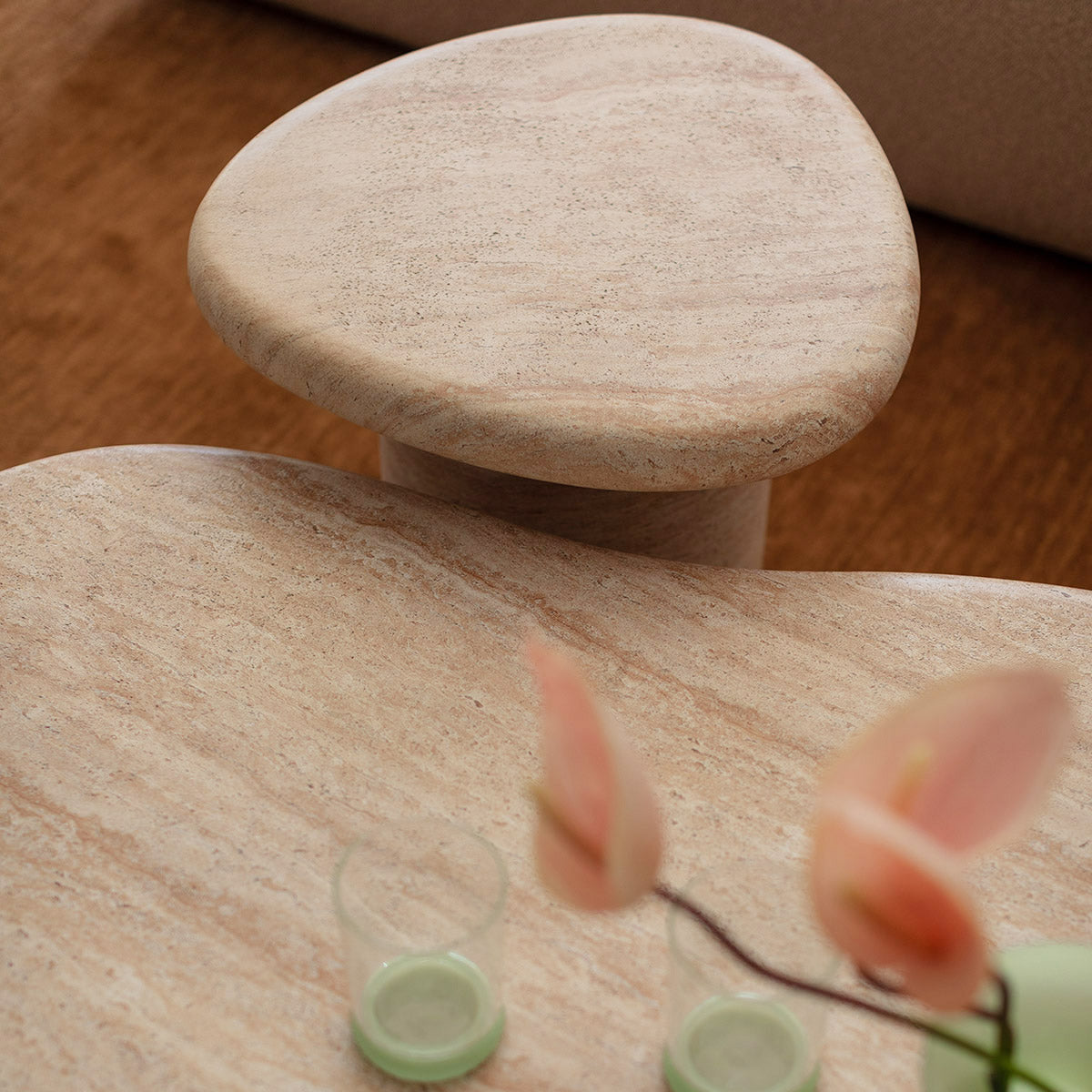 Table d'appoint Azzurra (finition travertin)