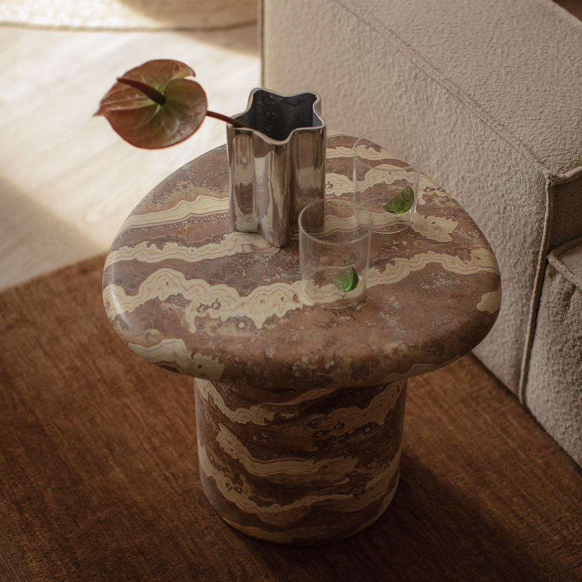 Table d'appoint Azzurra (finition Onyx Tigre)