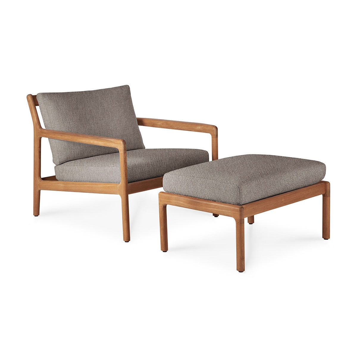 Repose-pieds d'extérieur en tissu Jack (teck, moka)