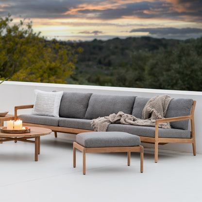 Repose-pieds d'extérieur en tissu Jack (teck, moka)