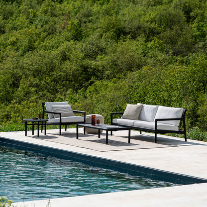 Repose-pieds d'extérieur Jack en tissu (teck, naturel)