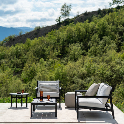 Repose-pieds d'extérieur Jack en tissu (teck, naturel)