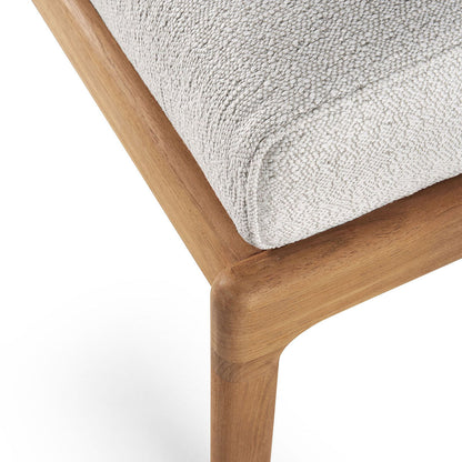 Repose-pieds d'extérieur Jack en tissu (teck, blanc cassé)